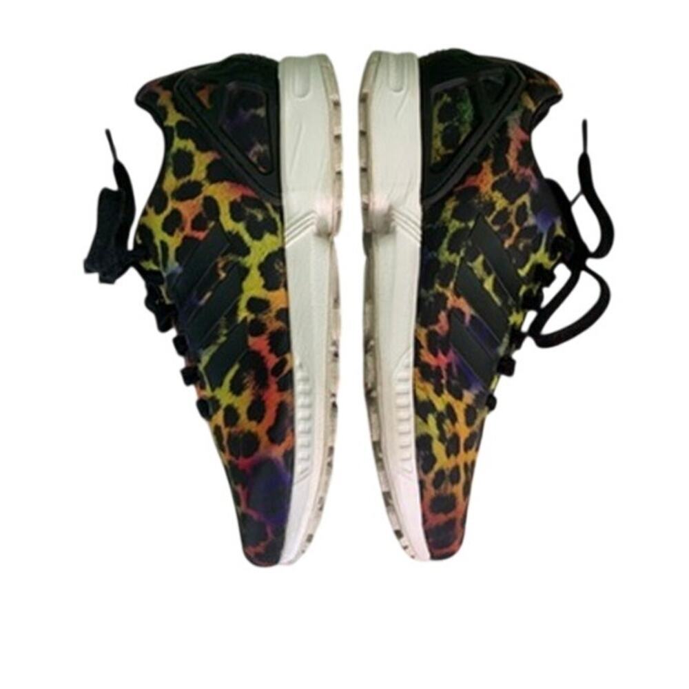Adidas ZX Flux Women's Black Animal Print Running Shoe Sneaker size 7